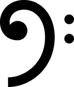Bass Clef Outline Icon Svg Set, Free Vectors File